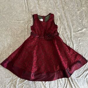 Iris & Ivy Burgundy Lace Kids Dress NWOT